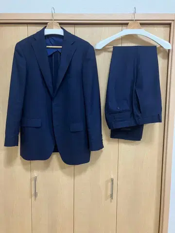 아오키 준코 시마다 수트 네이비 글렌체크