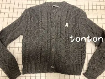 Rest&recreation 다크 그레이 케이블 니트 가디건