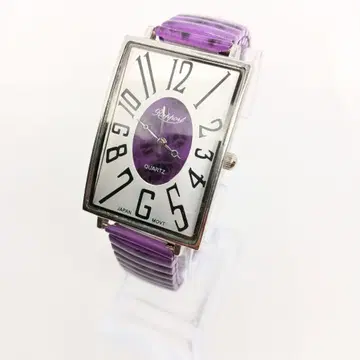 [ 작동품 ] 라포르 쿼츠 손목시계 보라색 신축성 밴딩
