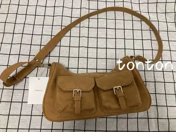 STAND OIL 베이지 스웨이드풍 숄더백