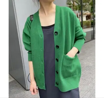 스픽앤스팬 더블 자카드 빅 가디건 미사용