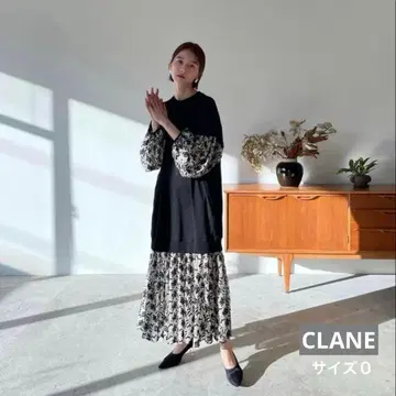 CLANE / 클라네 플라워 레이스 믹스 원피스