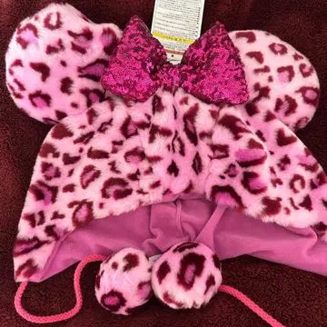 레오파드 레오파드 무늬 표범 무늬 팬캡 미니 디즈니 리조트 핑크