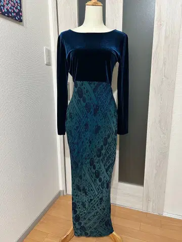 vintage 벨로아 롱 원피스