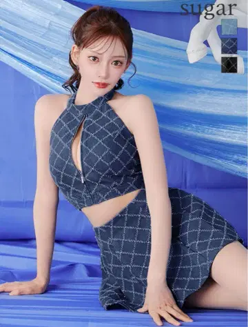 sugar 글로시 데님 드레스