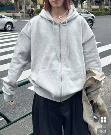 nugu MICHI 코튼 집업 후드티