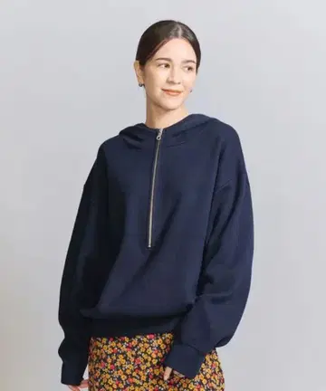 [ BEAUTY&YOUTH ] 하프 지퍼 니트 후디