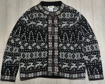 90s Talbots 티롤 스웨터 노르딕 크리스마스 루돌프