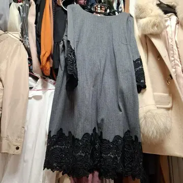 Rose Tiara 그레이 레이스 원피스 42