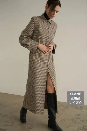 CLANE 체크 셔츠 원피스