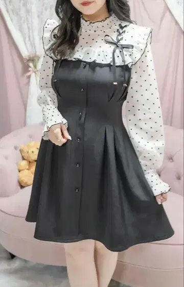 ROJITA 하트 도트 레이스업 원피스