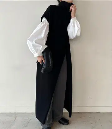 select MOCA by son 터틀 니트 롱 원피스