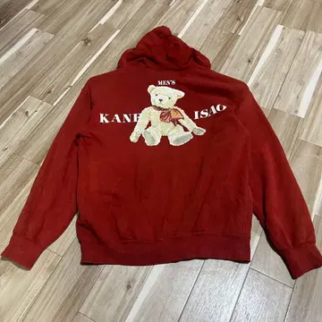 남성용 카네코 이사오 곰 프린트 후드티