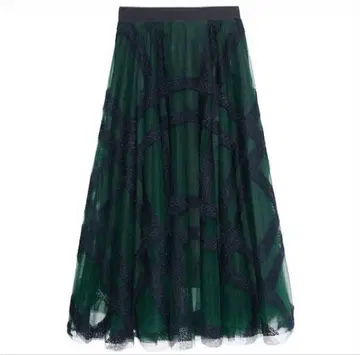 스나이델 자수 체크 스커트