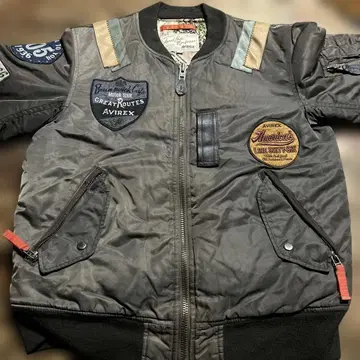 AVIREX 바이커 MA-1 플라이트 자켓 브라운 L 사이즈