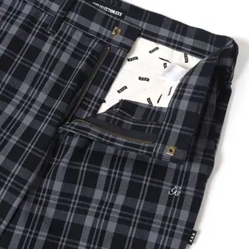 GOD SELECTION XXX 로고 자수 체크 팬츠