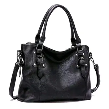 블랙 숄더백 합성 피혁 캐주얼 가을 겨울 코디 엘레강트 출퇴근 대용량