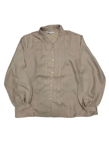 새상품급 ModeRIE 베이지 긴팔 셔츠 핀턱