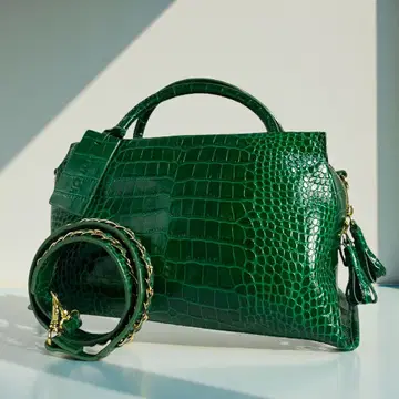 새상품급 포티올 샌드라 2way 숄더백 악어 엠보싱 어깨 걸이 그린
