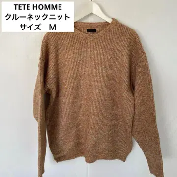새상품 TETE HOMME 테트옴므 하찌 크루넥 니트 M 베이지