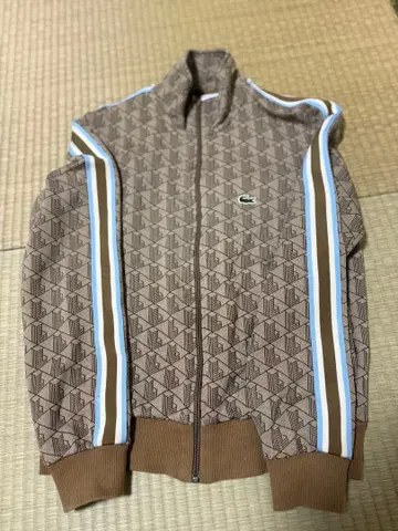 LACOSTE 기하학 패턴 브라운 저지 FR3