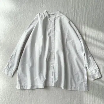 [새상품급] 아츠앤사이언스 밴드 카라 긴팔 셔츠 블라우스 화이트