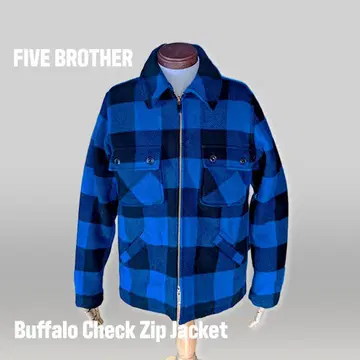 FIVE BROTHER Buffalo Check Zip Jacket