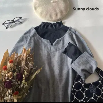 써니클라우드 울 혼방 헤링본 튜닉 원피스