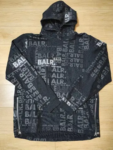[ 새상품급 ] BALR 보라 일본 한정판 풀오버 후드티 블랙 XL
