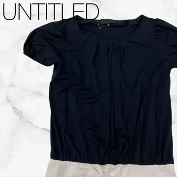 [언타이틀드] 원피스 블랙 x 화이트 반팔 미니 기장 허리 절개