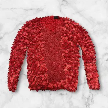 팝콘 상의 개성파 멋쟁이 프릴 긴팔 화려 귀여운 Y2K