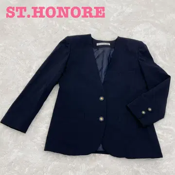 ST.HONORE 테일러 자켓 노카라 네이비 블레이저