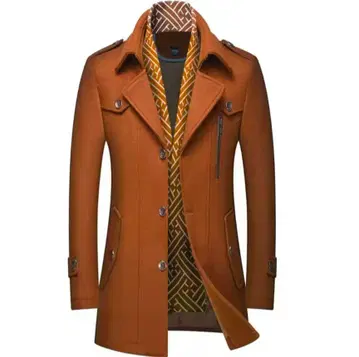 [새상품] 매우 멋진 울 코트 밀리터리 카멜 브라운 방한 남성용 아우터