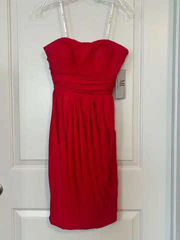 [ 택 포함 새상품 ] Monique Lhuillier 레드 미니 드레스