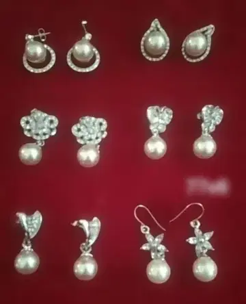 인공 진주, 크리스탈 귀걸이 세트 6페어