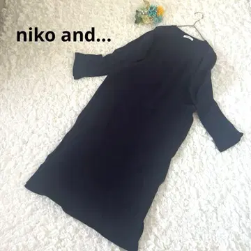 니코앤드 니트 원피스 긴팔 롱 네이비 네이비 컬러 소매 밑단 슬릿