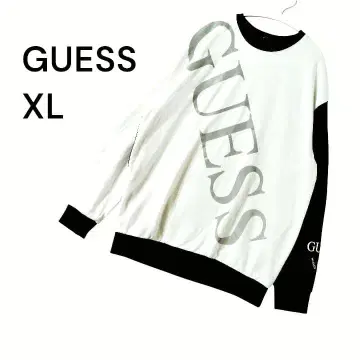 GUESS 바이컬러 로고 맨투맨 XL