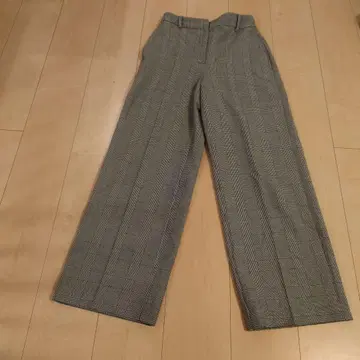 PLST 체크 무늬 와이드 팬츠 M 사이즈