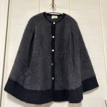 UNITED ARROWS 케이프 코트 그레이 블랙