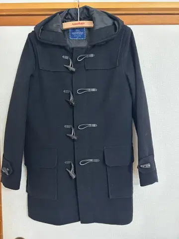 M 블랙 더플 코트 후드 부착