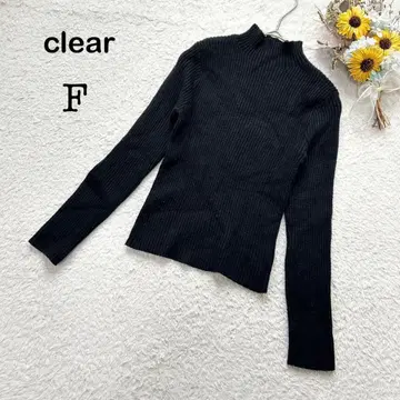 [ clear ] 긴팔 니트 스웨터 블랙 계열 하이넥 타이트 무지 F