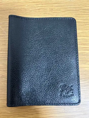 일비손테 레더 블랙 패스 케이스 ID 카드용 투명 포켓 부착