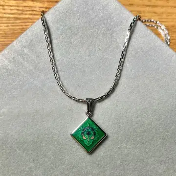 에나멜 목걸이 스퀘어 실버 내각부 문양 기념품 순은 각인 있음