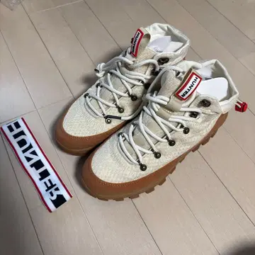 HUNTER 방수 하이컷 스니커즈 베이지/브라운