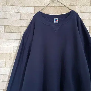 러셀 USA 맨투맨 무지 자수 네이비 2XL