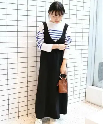 SLOBE IENA V넥 플레어 롱 원피스