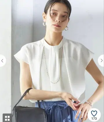 SHIPS for women 턱 타이 프렌치 슬리브 블라우스 화이트