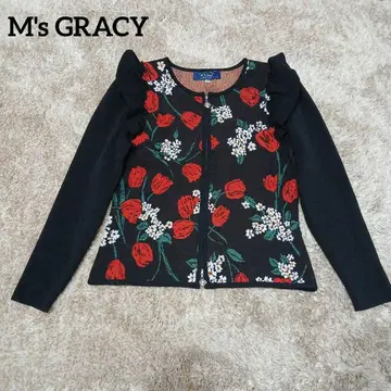 엠즈 그레이시 가디건 블랙 W 까멜리아 지퍼 튤립 현행