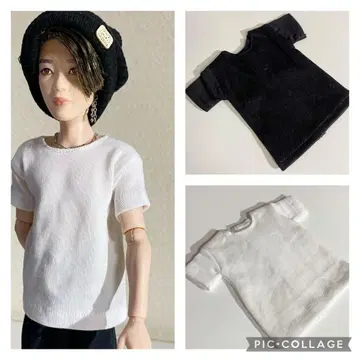 BTS 마텔 인형 의류 T셔츠 화이트 블랙 2종 세트