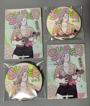 라샤오헤이 전기 여름방학 시리즈 캔뱃지 카드 니시무라 코 시무즈